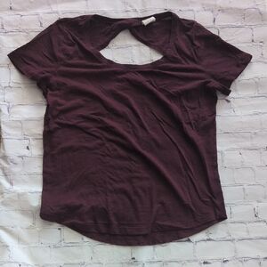 Victoria's Secret Pink Open Back Tee, Maroon, M, EUC